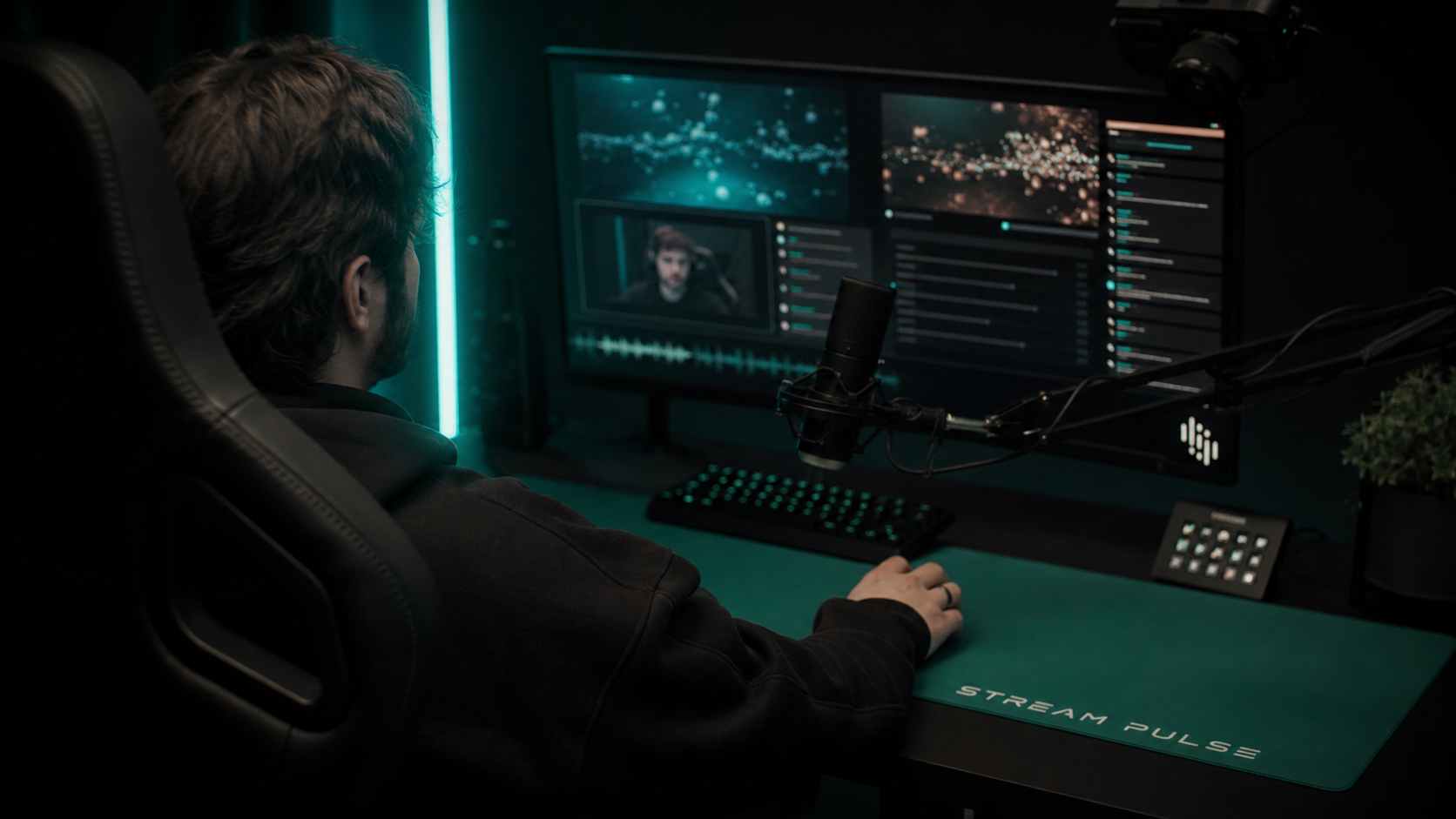 Stream Pulse live scene on a streamer's display