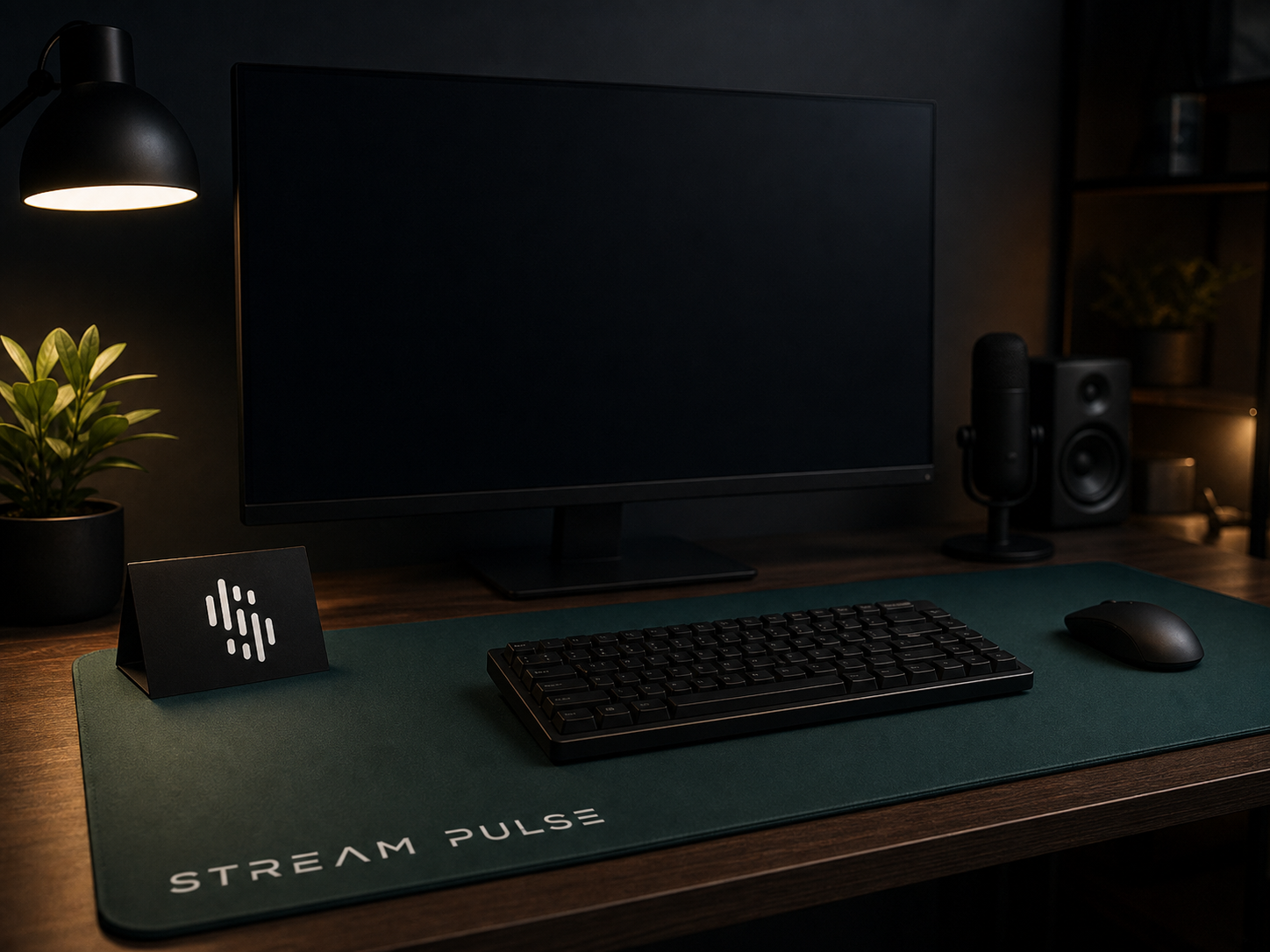 Stream Pulse identity in a streamer's desk setup